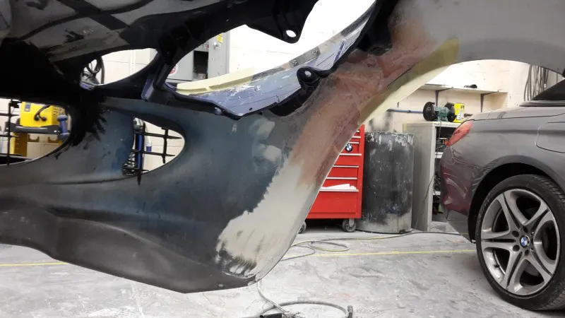 Fibreglass added to the rear of the bonnet to give it strength